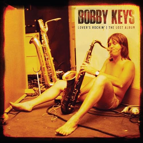 Album cover featuring a shirtless man with saxophones, titled "Bobby Keys.