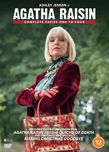 DVD cover featuring Ashley Jensen as Agatha Raisin in a red jacket and handbag.