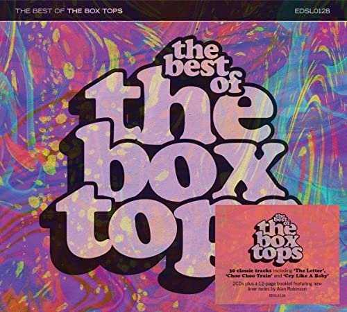 CD cover for The Box Tops’ “The Best Of” album, colorful swirl design.
