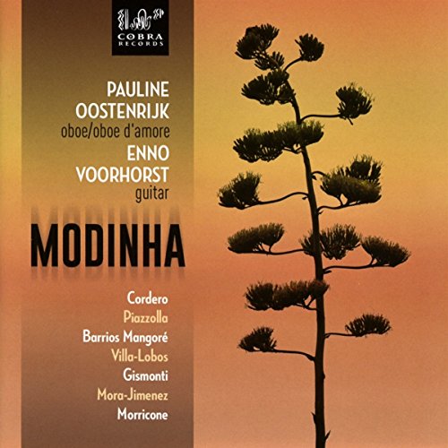 CD cover for "Modinha" featuring a silhouetted plant against orange.
