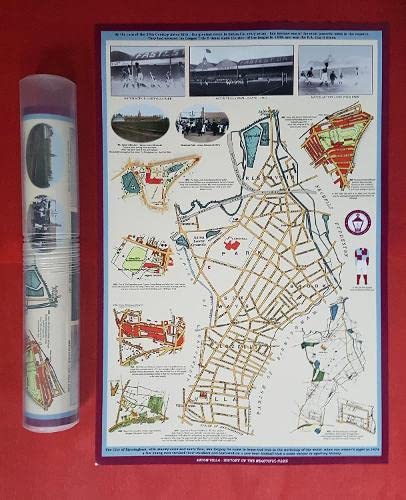 Aston Villa History of The Beautiful Name - Celebrating the 150th Anniversary of the Founding of the Football Club 1874-2024 : Supplied in a Clear Split Screw Type Tube - Print Size 24" x 16" (61cm x