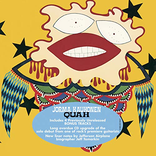 CD cover for Jorma Kaukonen's "Quah" with surreal, colorful face illustration.