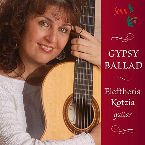 Eleftheria Kotzia with a guitar, album cover for "Gypsy Ballad.