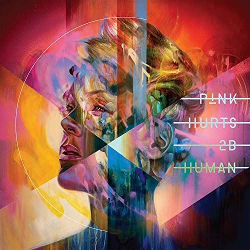 CD cover for Pink’s “Hurts 2B Human” featuring a split portrait.