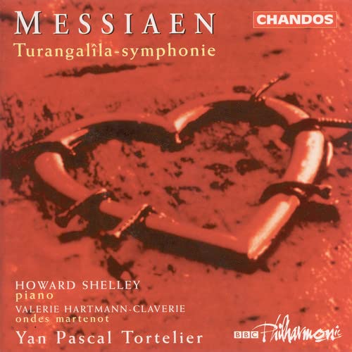 CD cover for Messiaen’s Turangalîla-Symphonie, featuring abstract bird imagery.