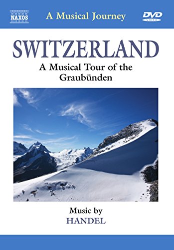 DVD cover for "Switzerland: A Musical Journey" featuring snowy mountains.