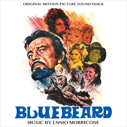 “Bluebeard” CD cover featuring a man’s face and multiple women’s portraits.