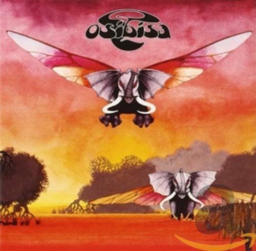 Album cover for Osibisa featuring a winged elephant against a sunset.