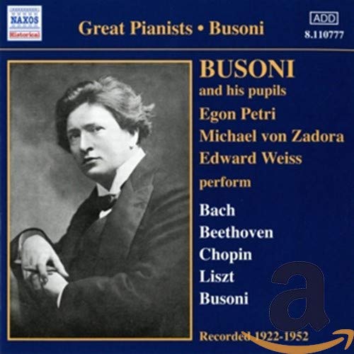 CD cover featuring a portrait of composer Ferruccio Busoni and listed performers.