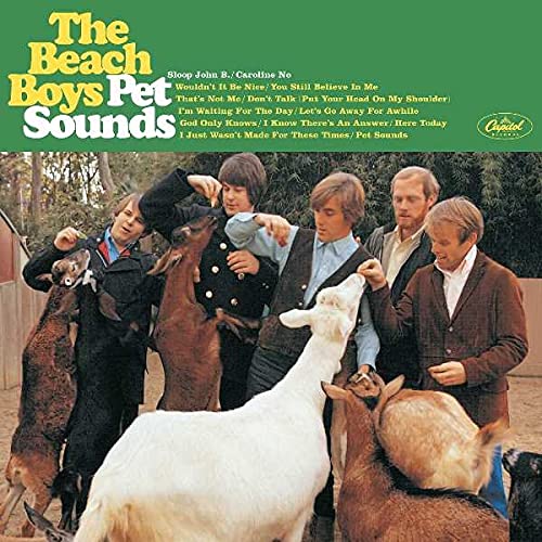The Beach Boys’ “Pet Sounds” CD cover with the band and goats.