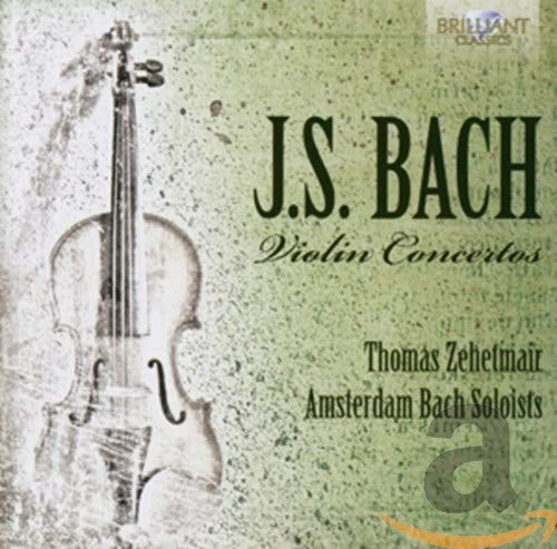 CD cover for Bach’s Violin Concertos featuring a violin illustration.