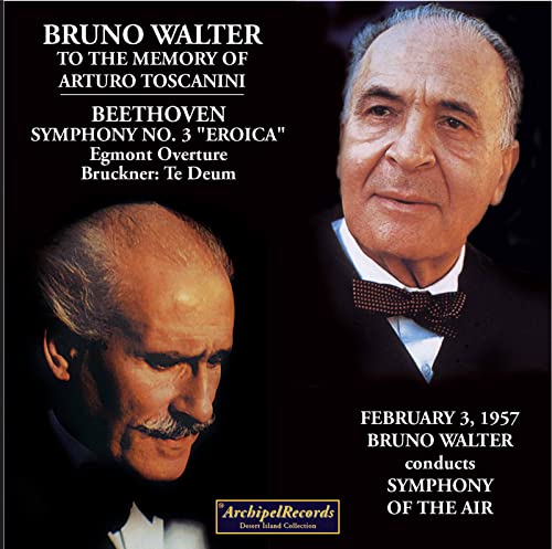 CD cover featuring portraits of conductors Bruno Walter and Arturo Toscanini.