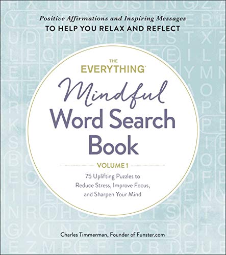 Cover of "The Everything Mindful Word Search Book, Volume 1" with lettering.