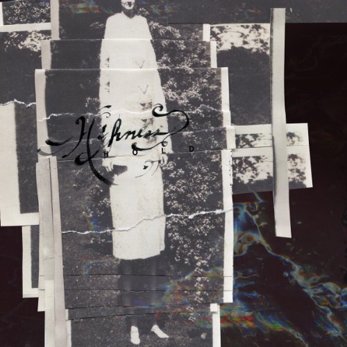 Black and white collage featuring a figure in a long dress, titled "Highness - Hold".