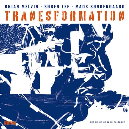 CD cover for “Tranesformation” by Brian Melvin, Søren Lee & Mads, blue and white.