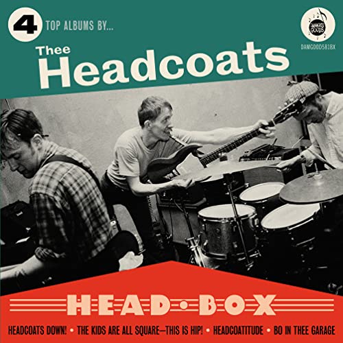Thee Headcoats “Head Box” CD cover featuring a band playing instruments.