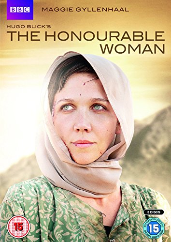 DVD cover for “The Honourable Woman” featuring Maggie Gyllenhaal in a headscarf.