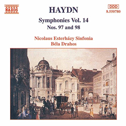 CD cover: Haydn symphonies with a painting of a European townscape.