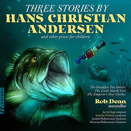 CD cover: fish, toy soldier, and boots with text about Andersen stories.