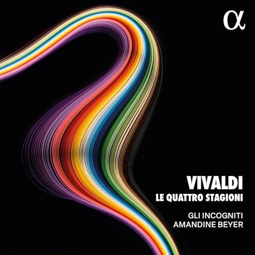 CD cover for Vivaldi’s “The Four Seasons” with colorful, swirling lines.