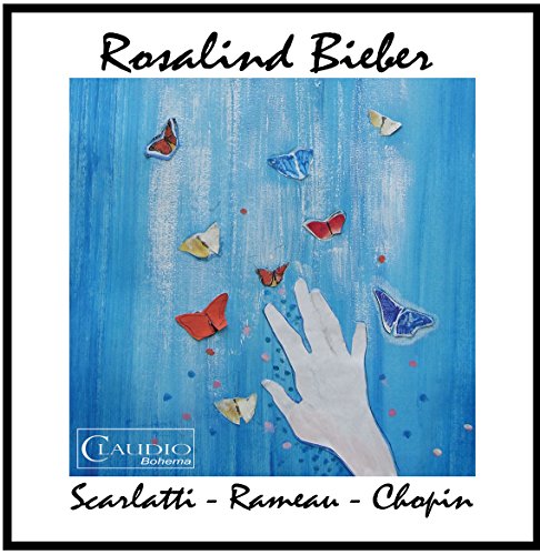 CD cover: hand reaching for colorful butterflies on a blue background.