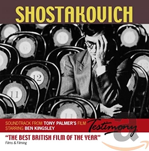 CD cover for Shostakovich's "Testimony" featuring a man in a cinema.