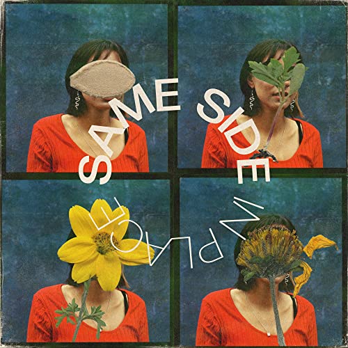 Album cover with four images of a person with plants obscuring their face.