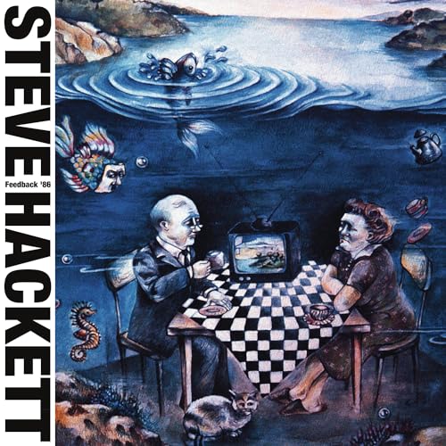 Album cover: elderly couple at a checkered table with surreal aquatic imagery.