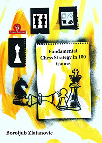 Chess book cover with abstract yellow background and chess pieces.