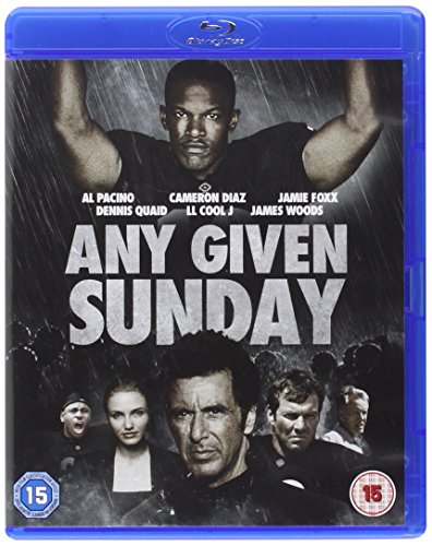 Any Given Sunday" Blu-ray cover featuring Al Pacino and Jamie Foxx in rain.