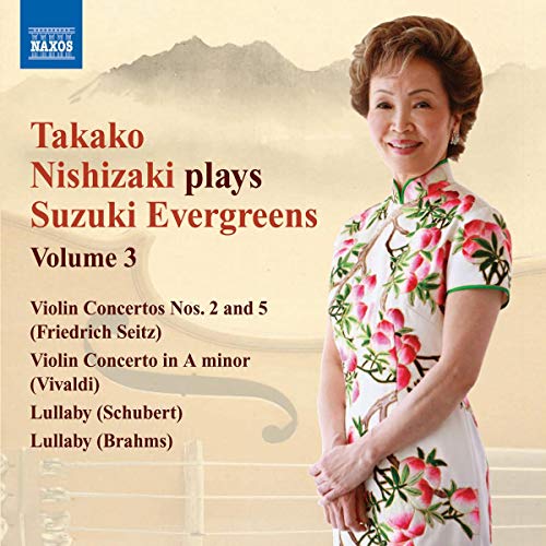 CD cover featuring violinist Takako Nishizaki in a floral dress.
