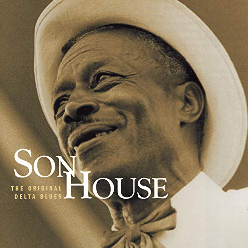 Son House CD cover: portrait of a smiling Black man in a white hat.