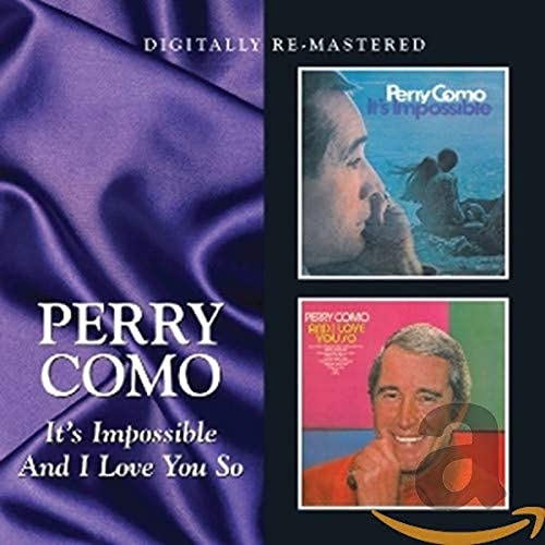 Perry Como CD cover with portraits and song titles, digitally remastered.