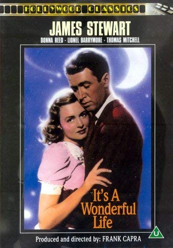 DVD cover for "It's A Wonderful Life" featuring James Stewart and Donna Reed.