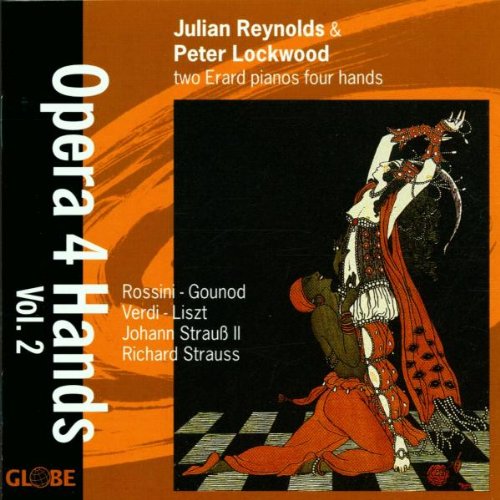 CD cover for "Opera 4 Hands Vol. 2" featuring stylized opera figures.