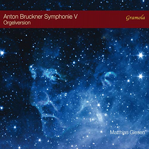 CD cover: starry nebula image with text “Anton Bruckner Symphonie V”.