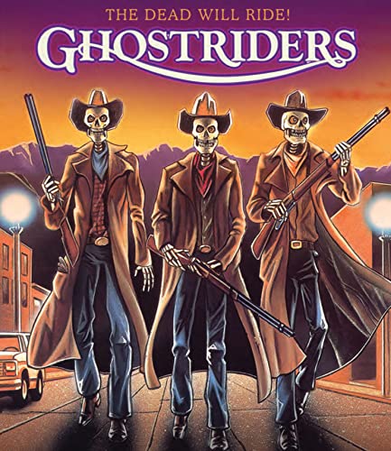 Ghostriders" Blu-ray cover featuring three skeletal cowboys with rifles.