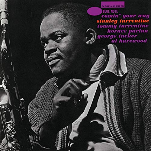 Stanley Turrentine album cover, black and white portrait, jazz record.