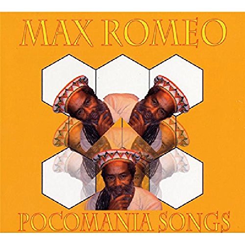 CD cover for “Pocomania Songs” featuring Max Romeo’s portrait in hexagons.