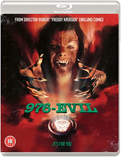 Blu-ray cover for horror film "976-Evil" featuring a demonic face.