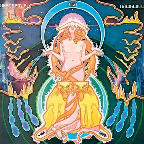 Hawkwind’s “Space Ritual” Blu-ray cover: psychedelic art with a central female figure.