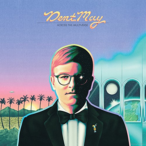 CD cover: portrait of a man with half-face galaxy effect, palm trees.