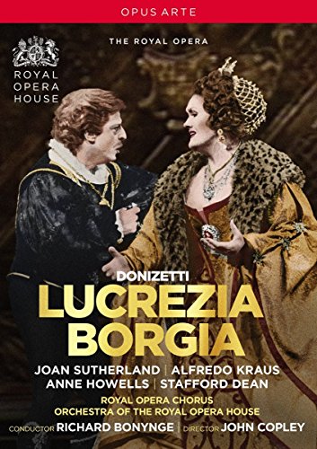 DVD cover for Donizetti’s *Lucrezia Borgia* opera, featuring two performers.