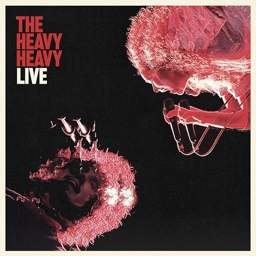 Album cover for The Heavy Heavy’s “Live” with a singer performing.