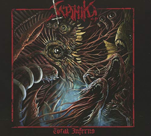 “Satanika - Total Inferno” CD cover: grotesque, demonic eye and tendrils illustration.