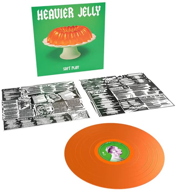 Vinyl record, album cover with jelly image, and accompanying insert sheets.
