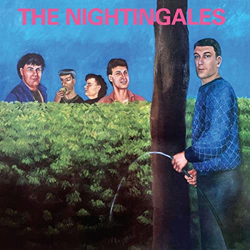 Album cover for The Nightingales featuring five people in a rural scene.