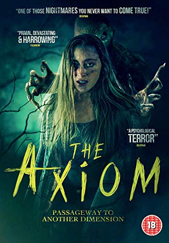 A terrified woman stands in front of a dark, clawed creature on a movie poster.