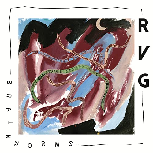 CD cover for āBrain Wormsā by RVG, featuring painted worms and text.