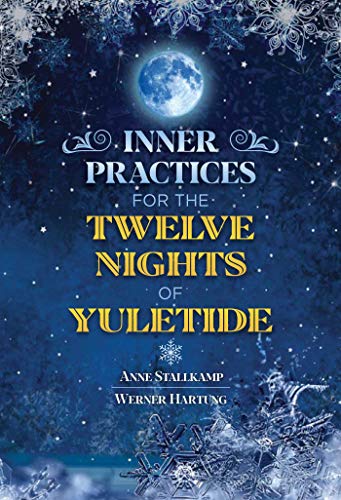 Book cover with dark blue background, gold text, and snowflake details.